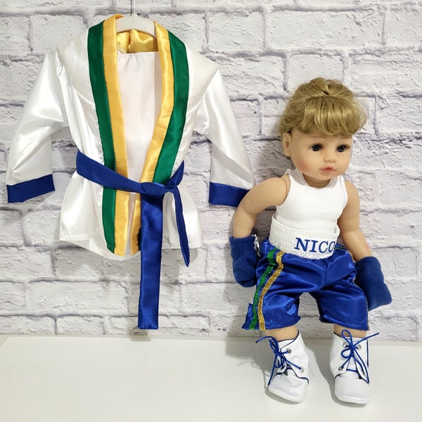 Baby NB only  set personalized of boxing robe + shorts, trunks+ baby gloves and boots