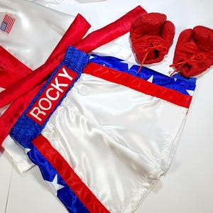 Personalized Boxing Set Robe, Shorts, Wearable Baby Gloves image 4