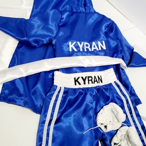 Kids personalized boxing set robe, shorts, baby gloves. image 4