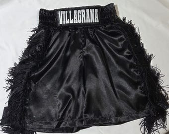 Pantaloncini da boxe personalizzati per adulti con frange.