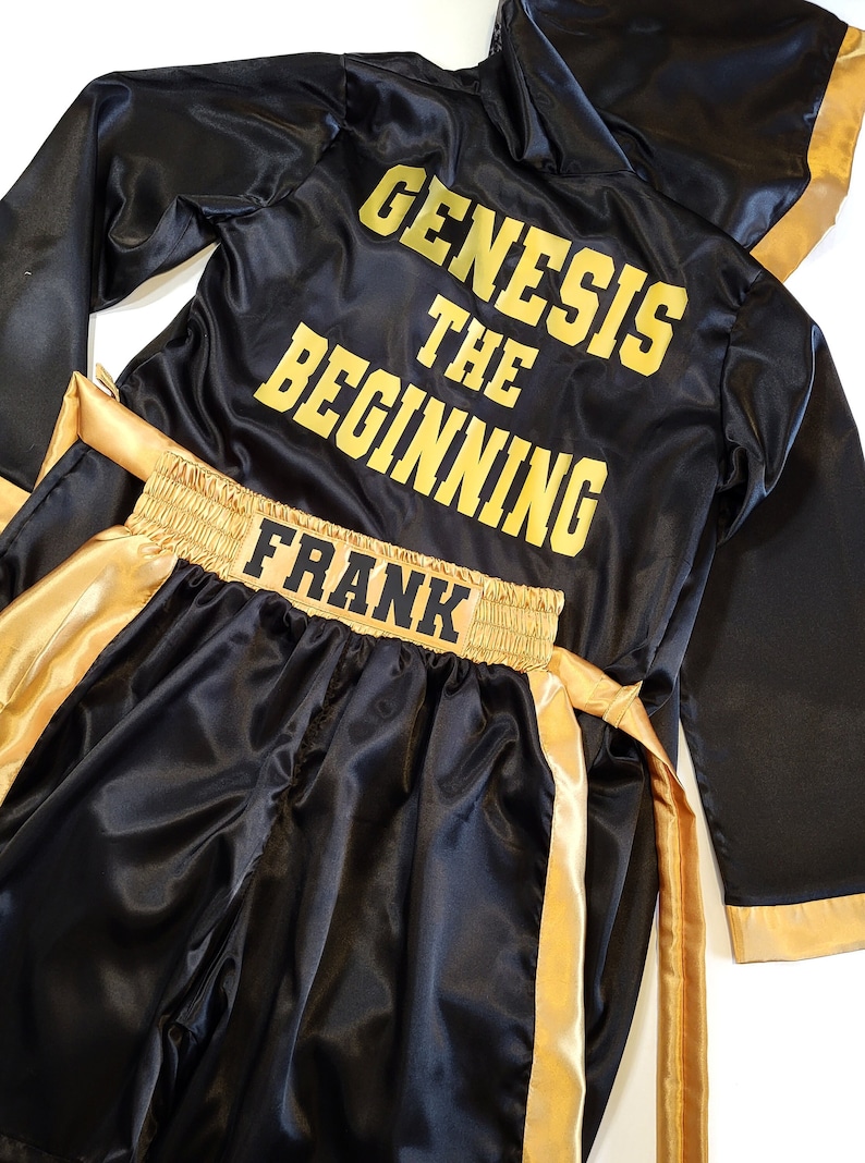 Golden Boxing Robe Personalized Satin Boxing Robe and Shorts Set - USA Made - Etsy