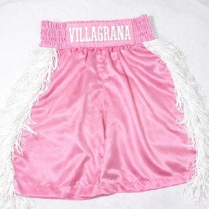 Short de boxe adulte personnalisé avec franges.