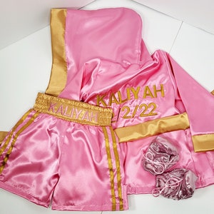 Pink Boxing Set Personalized Boxing Set Robe, Shorts, Wearable Baby Gloves - Etsy