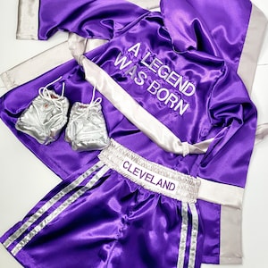 Personalized Boxing Set Robe, Shorts, Wearable Baby Gloves