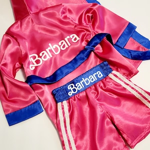 Personalized Boxing Set Robe, Shorts, Wearable Baby Gloves