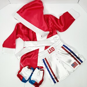 Kids personalized boxing set robe, shorts, baby gloves. afbeelding 10