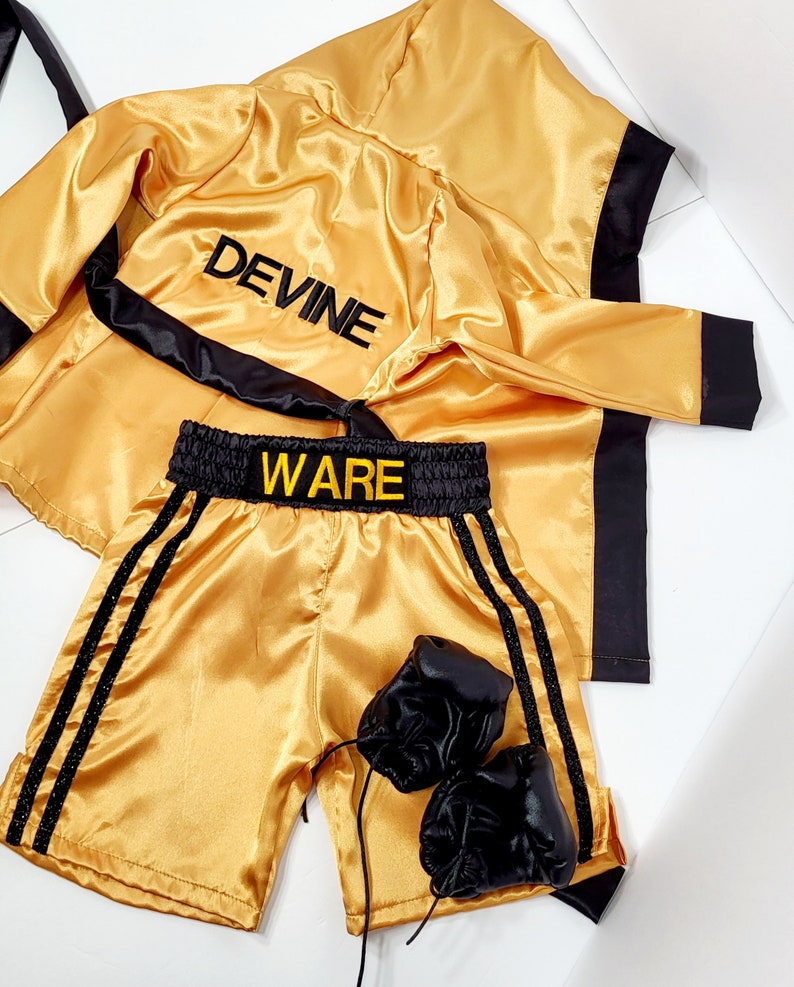 Personalized Boxing Set Robe, Shorts, Wearable Baby Gloves - Etsy
