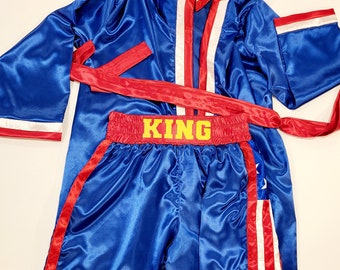 Personalized adult Boxing Set Robe + Shorts, trunks,