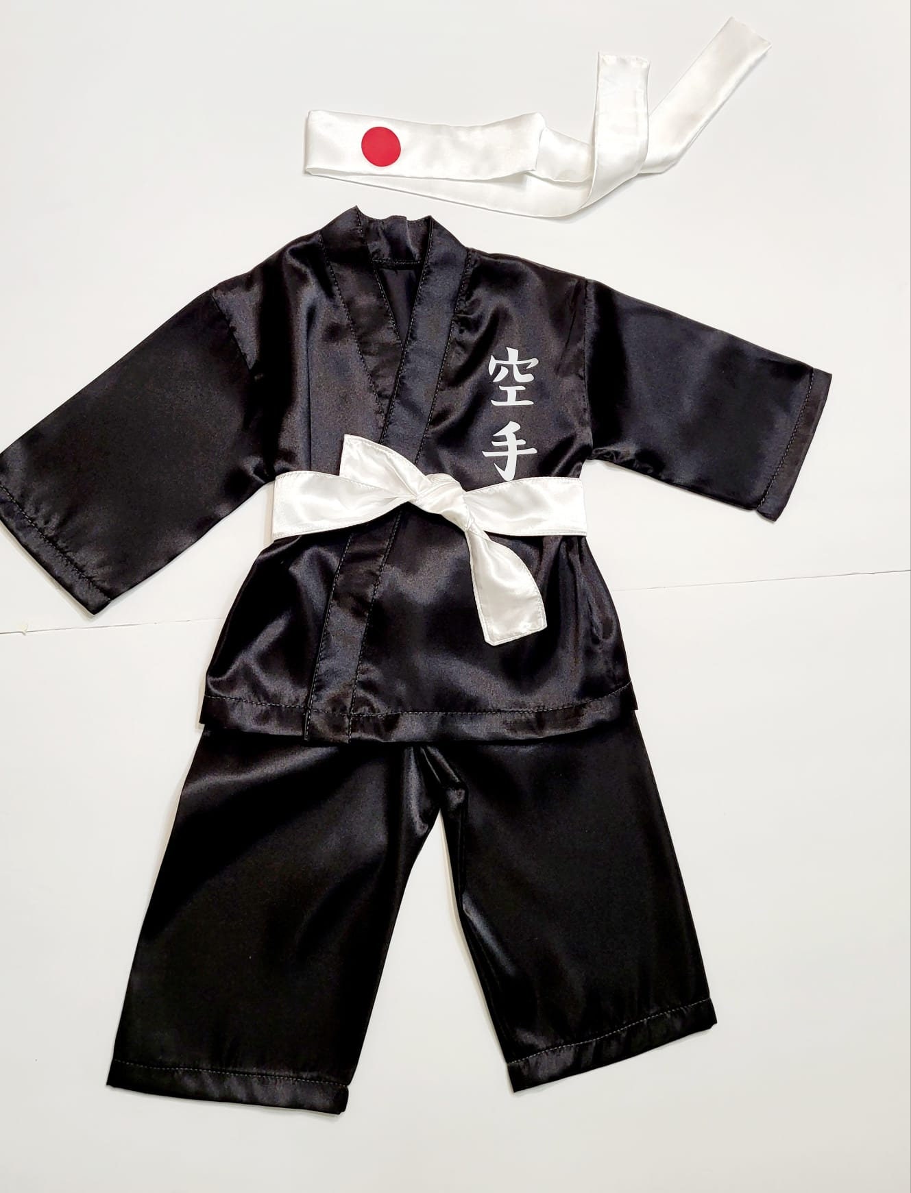 Kids Personalized Satin Karate Kimono Set: Costume with Bandana