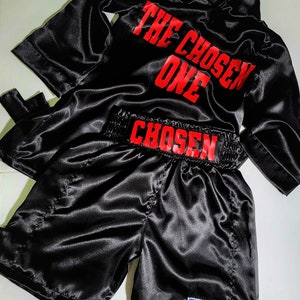 Conjunto de boxeo personalizado para adultos, bata y pantalón corto. imagen 5