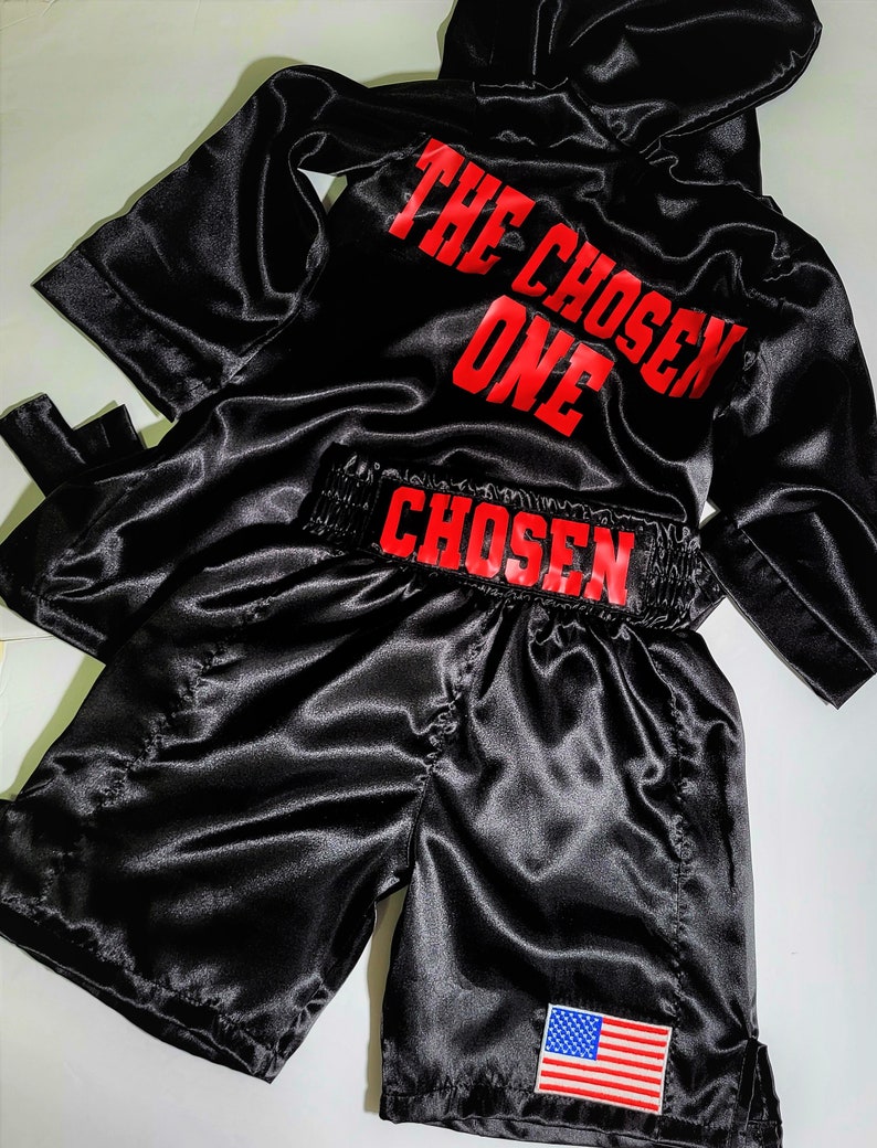 Personalized adult boxing set robe, shorts. image 5