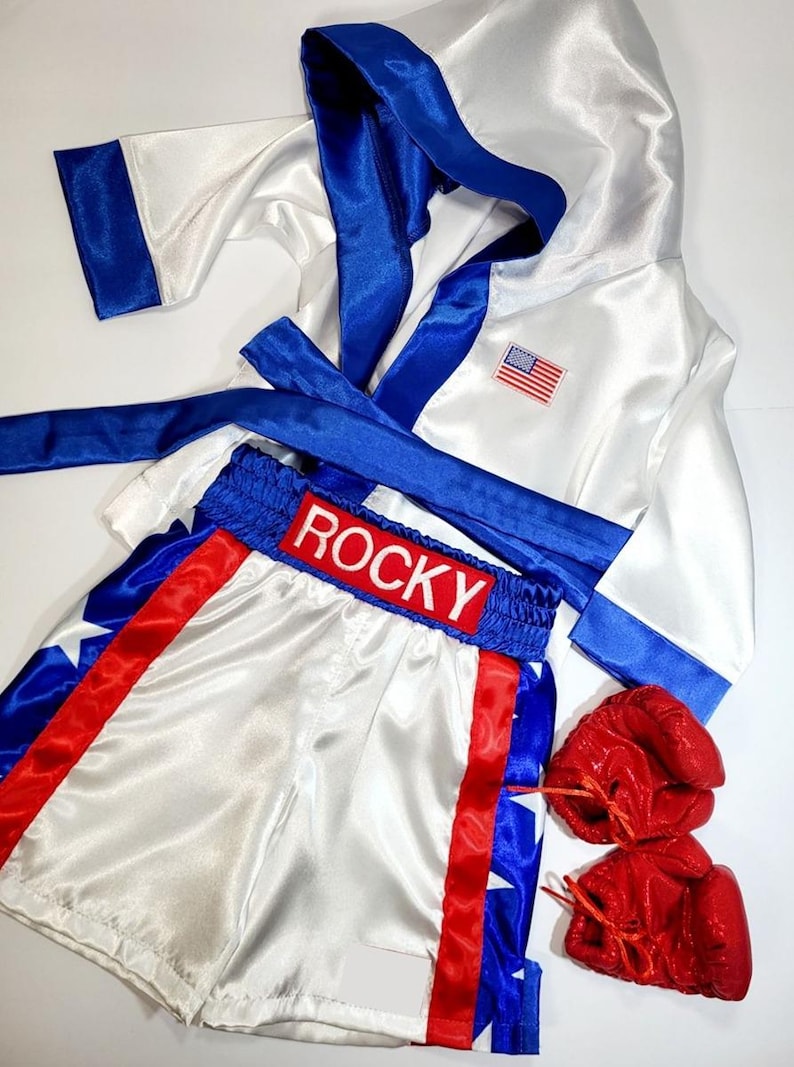 Personalized Boxing Set Robe, Shorts, Wearable Baby Gloves image 7