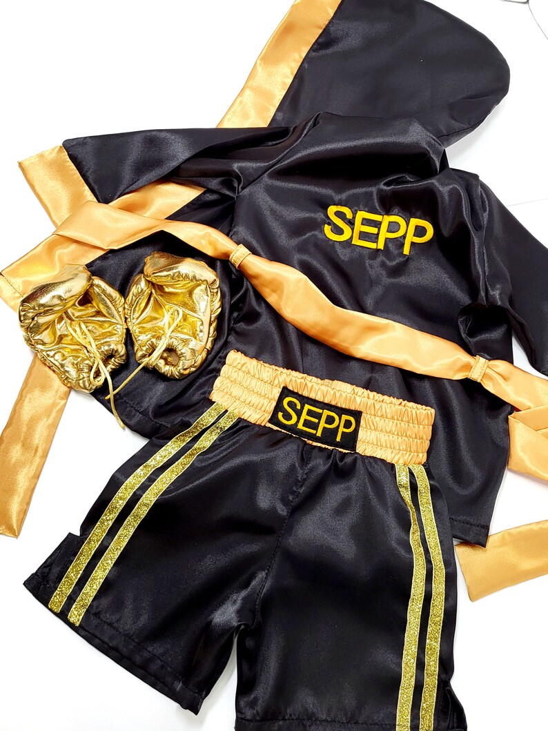 Personalized Kids Boxing Set Robe Shorts Trunks Gloves NOW Etsy