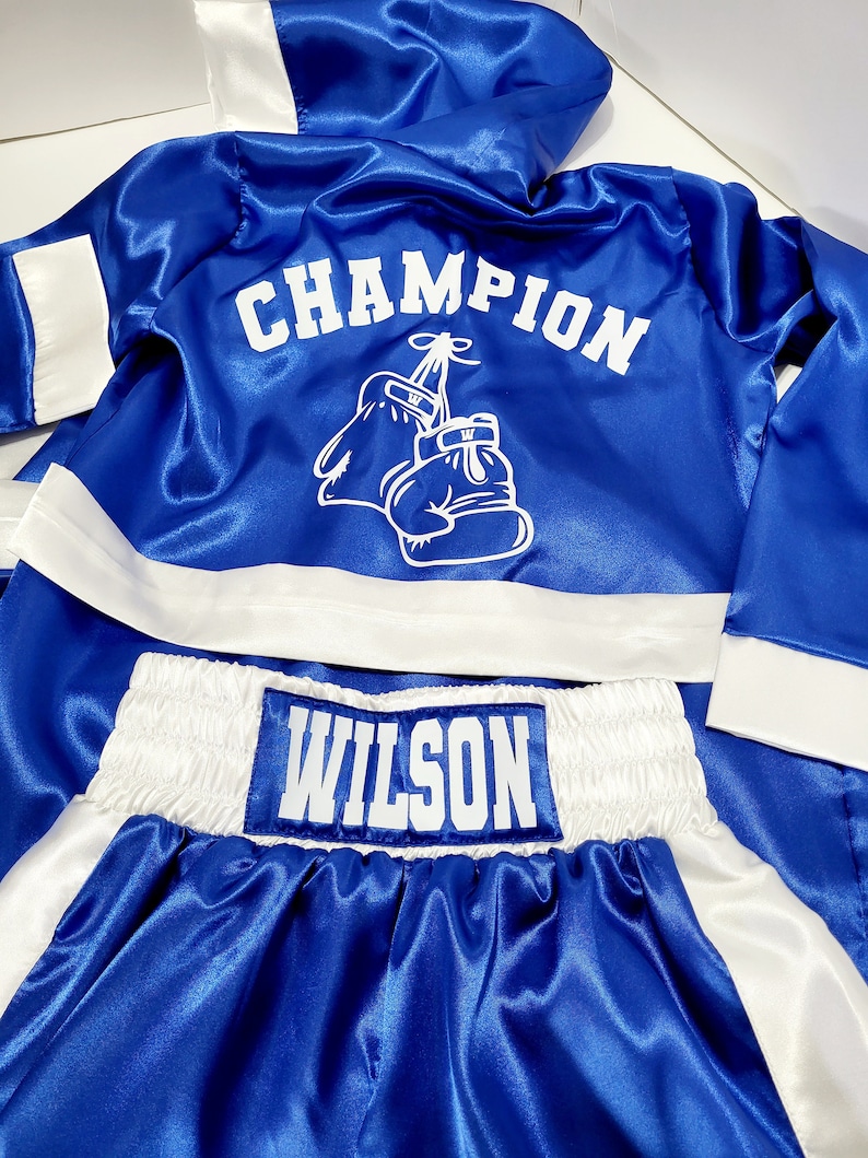 Personalized adult boxing set robe, shorts. image 3