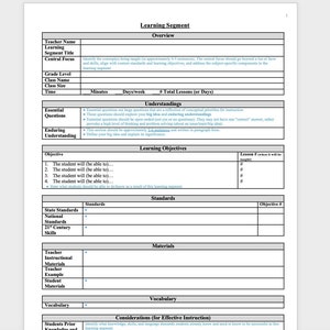 Lesson Plan Outline