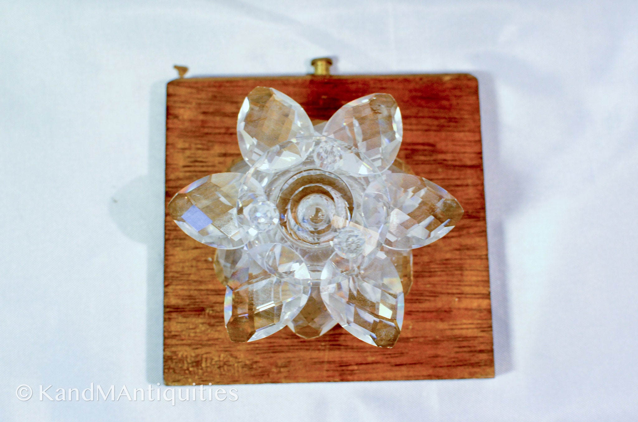 SWAROVSKI Lotus Flower Candle Holder 7600 in Clear Swarovski Crystal