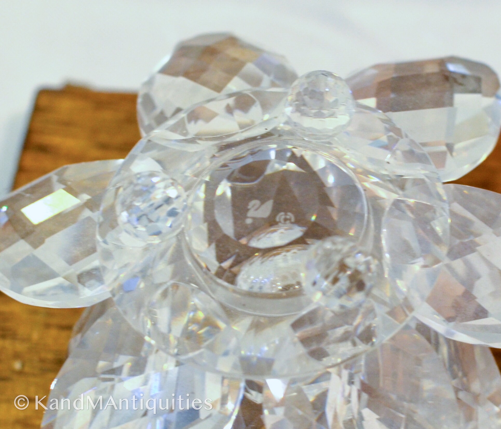 SWAROVSKI Lotus Flower Candle Holder 7600 in Clear Swarovski Crystal