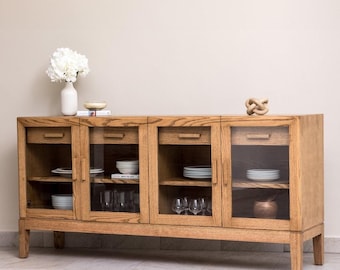 Novak Oak Sideboard, Handcrafted Credenza Buffet