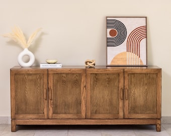 Sonoma Oak Sideboard, Artisan Buffet Credenza, Handcrafted Cabinet