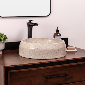 Natural Stone Vessel Bathroom Sink, Lucerna Ojinaga Marble, Vanity Bowl Basin