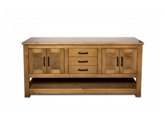 Custom Double Sink Bathroom Vanity, Solid Pine Wood Cabinet, Handmade Rustic Design – Colorado
