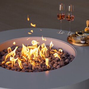 Round Outdoor Fire Pit Table, Propane and Natural Gas