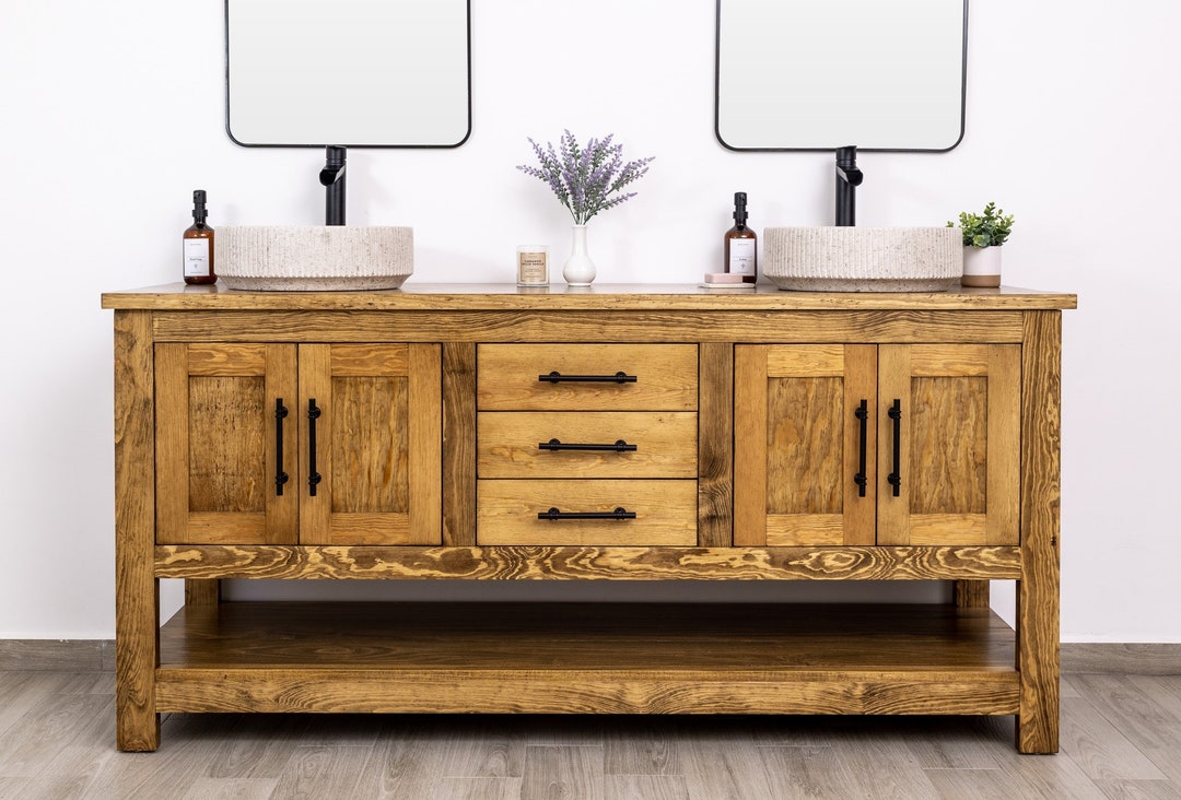 Bathroom Vanity Base Double Sink Handmade Farmhouse Vanity in - Etsy
