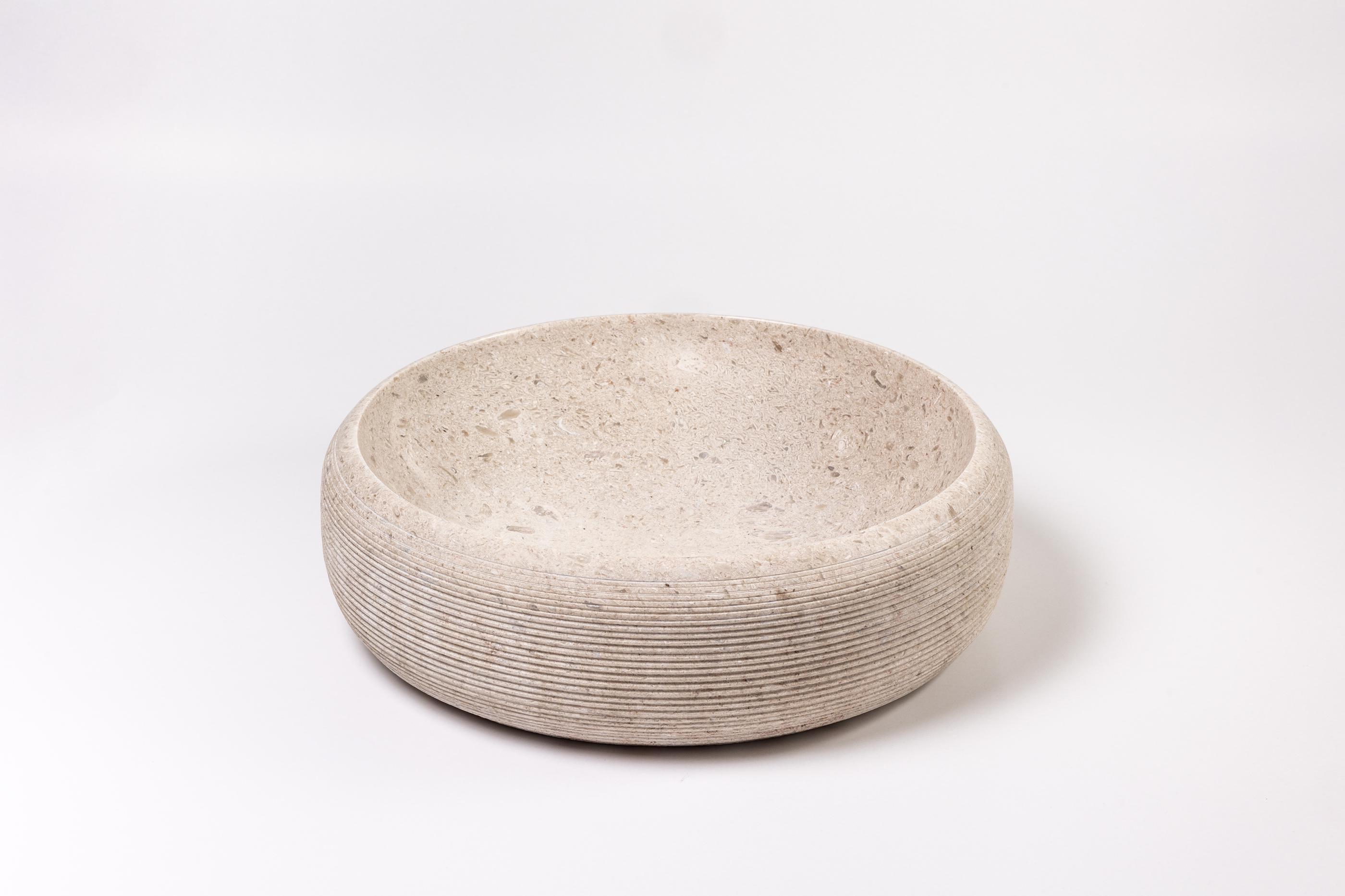 Ensinso Stone Natural Stone Vessel Bathroom Sink, Marble Vanity Basin, Round Stone ...