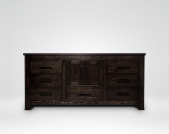 Mueble de baño con lavabo individual, mueble de madera maciza de pino, mueble a medida - Hudson