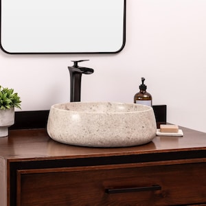 Natural Stone Vessel Bathroom Sink, Selma Ojinaga Marble, Vanity Bowl Basin