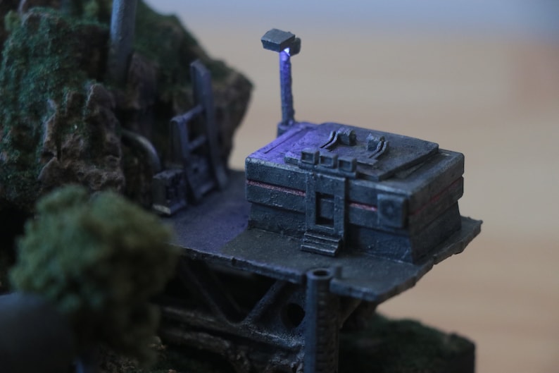 Star Wars Crashed Razor Crest Diorama With Lights - Etsy