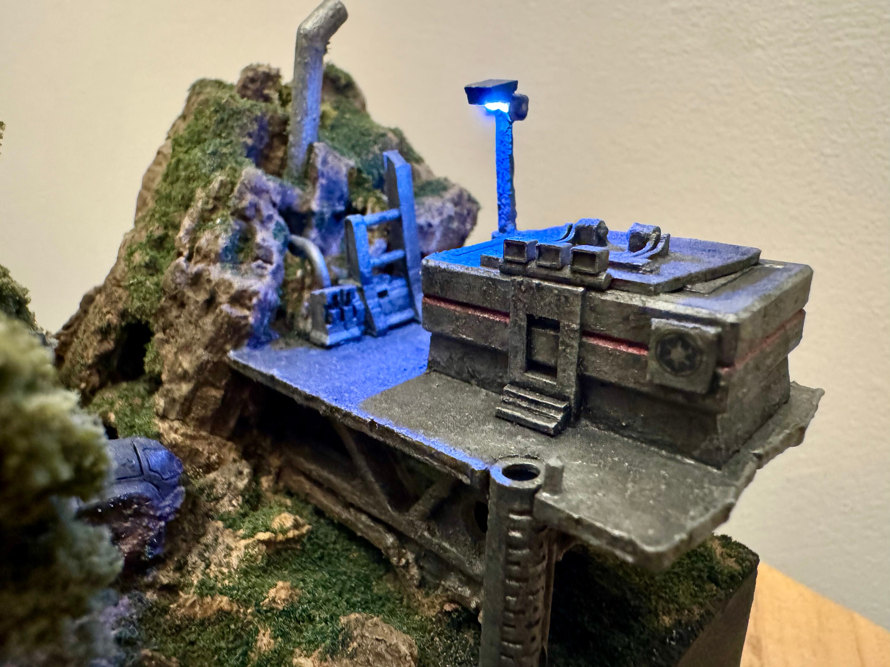 Star Wars Crashed Razor Crest Diorama With Lights - Etsy