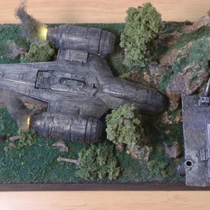 Star Wars Crashed Razor Crest Diorama With Lights - Etsy
