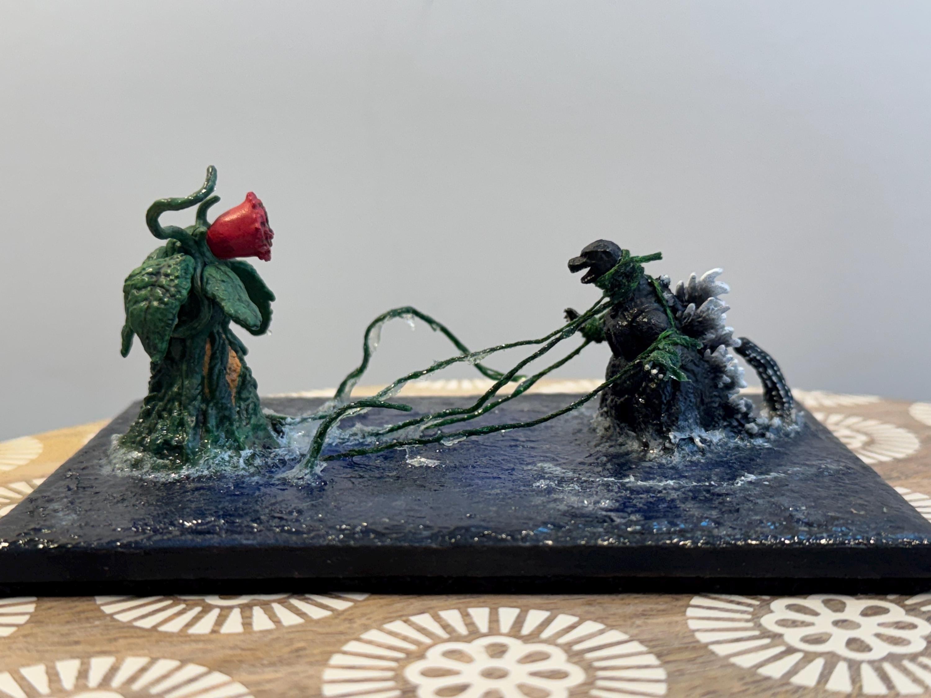 ジオラマ ゴシラ 対 ビオランテ ☆送料無料☆ジオラマ「ゴジラvsビオランテ」☆