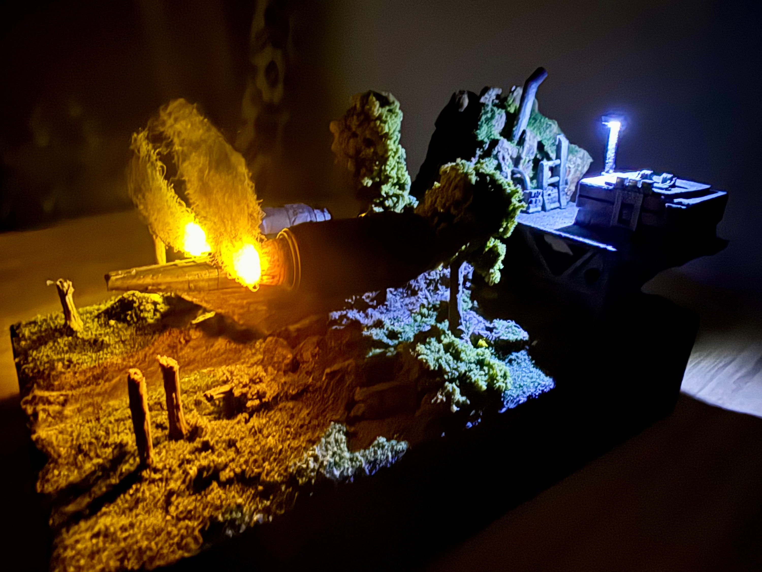 Star Wars Crashed Razor Crest Diorama With Lights - Etsy