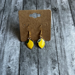 Gold Lemon Earrings, Hypoallergenic Earrings, Gold Plated Earrings, Fruit Earrings, Fun Earrings, Gifts for Her, Lightweight Earrings