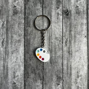Painters Palette Resin Keychain, Keychain for Art Teacher, Backpack Keychain, Wristlet Keychain, Accent Keychain, Gifts for Her