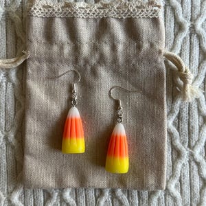 Candy Corn Earrings, Halloween Earrings, Dangle Earrings, Fall Accessories, Halloween Accessories, Gifts for Her