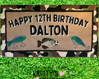 Custom Handpainted Camo Birthday Banner: Personalized Party Decor