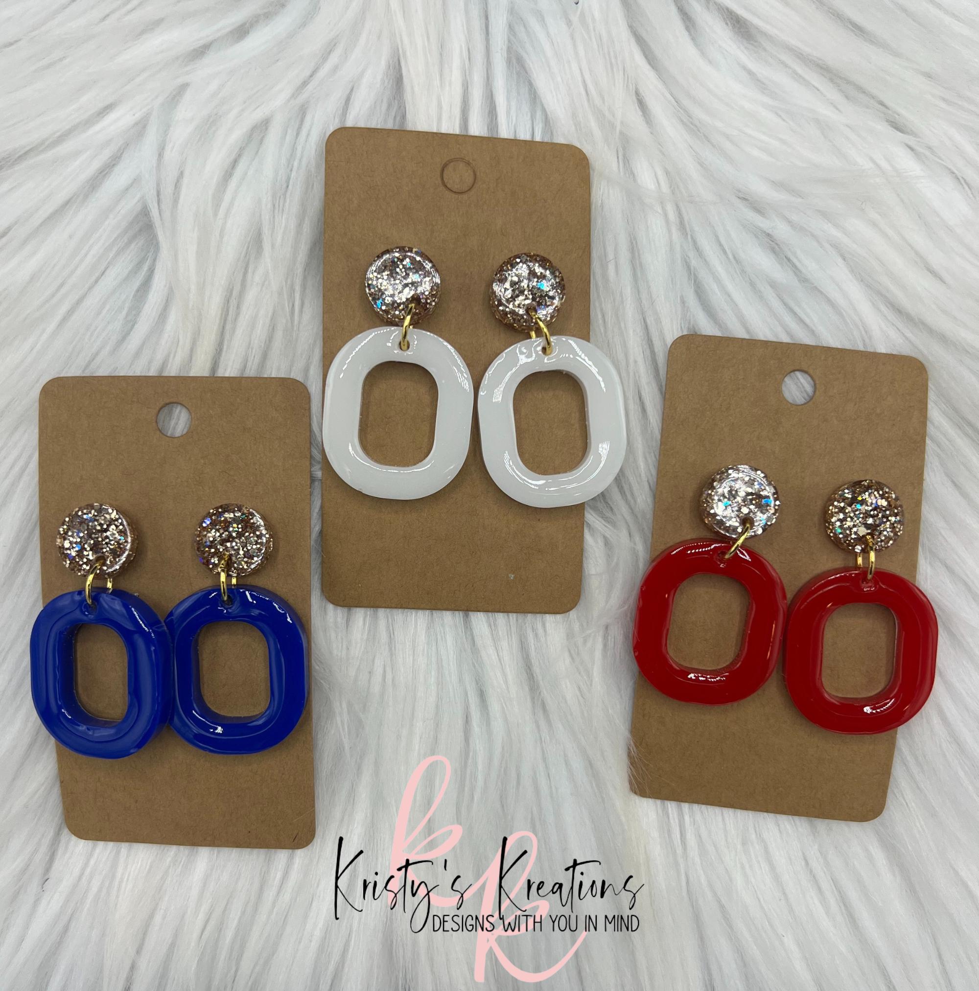 All American Earrings - Patriotic Earrings - Summer Earrings