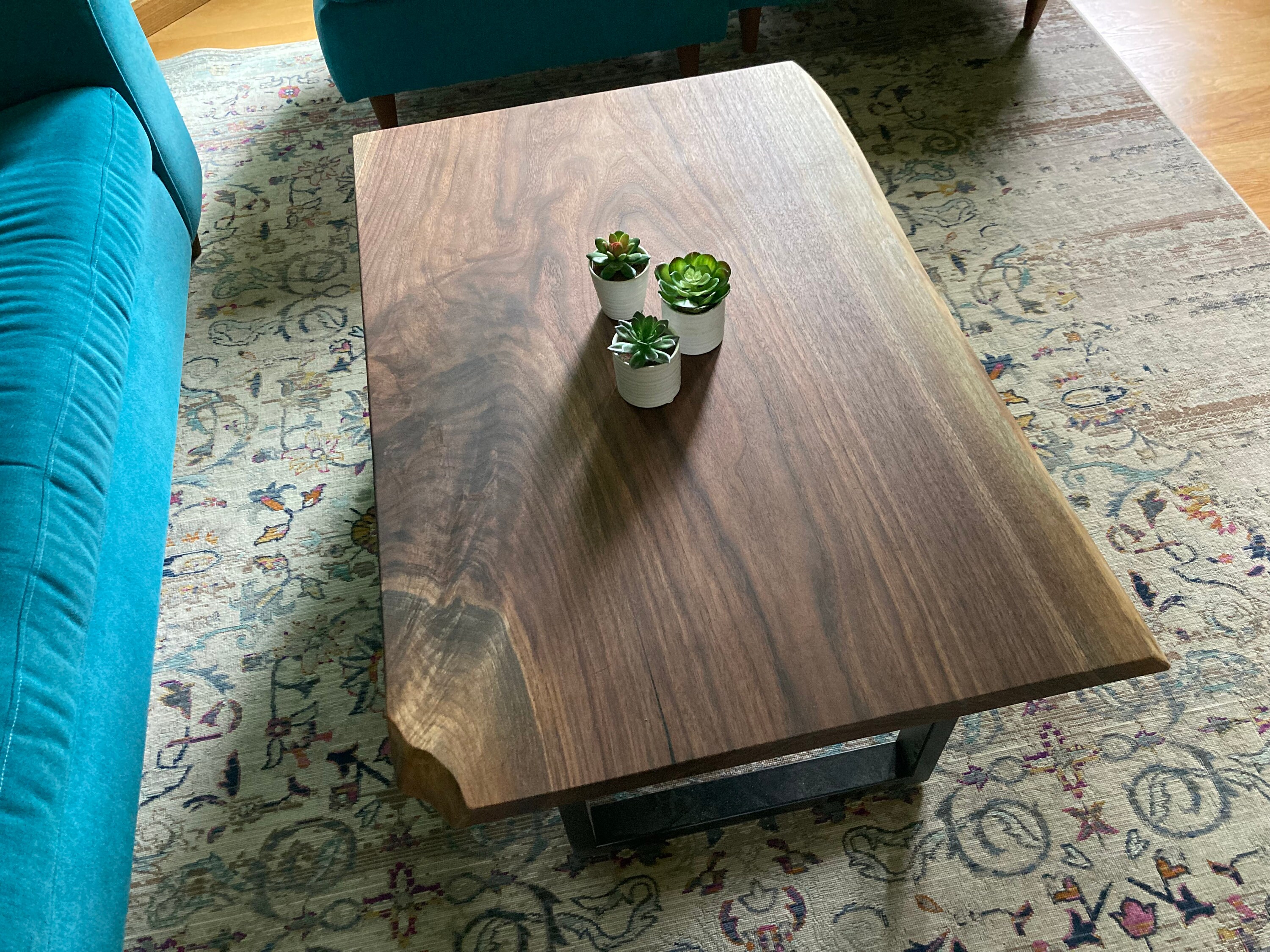 Black Walnut Waterfall Coffee Table Etsy