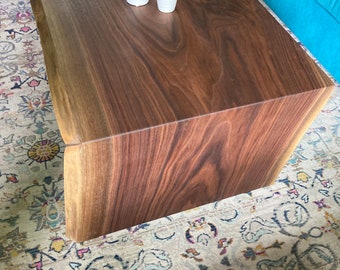 Black walnut waterfall coffee table