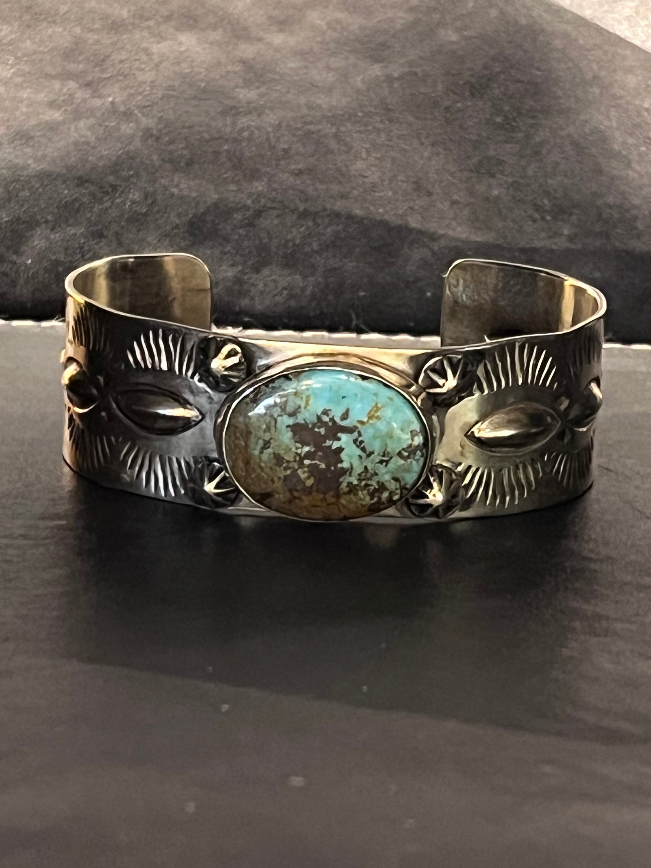 Wonderful Offset Nakai Family Vintage Native American Navajo Sterling Silver Bracelet Old Wonderful Offset Nakai Family Vintage Native American Navajo Sterling Silver Bracelet Old