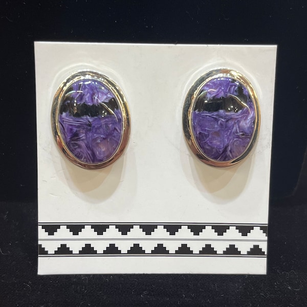 Native American Navajo handmade sterling silver charite post earrings