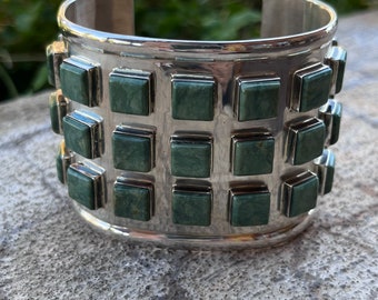 Alex Sanchez is sterling silver turquoise cuff bracelet