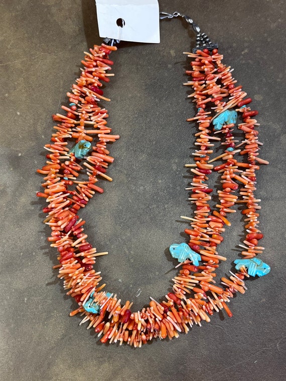 Vintage Branch coral multi stand necklace