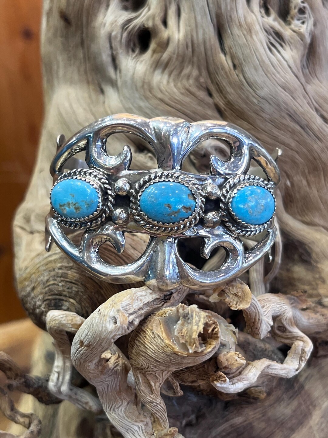 Native American Navajo Handmade Sterling Silver Turquoise Cuff - Etsy