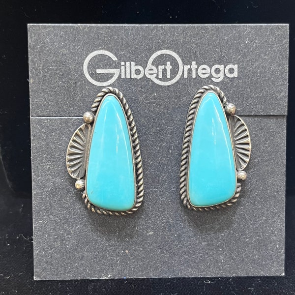 Native American and have a whole handmade a sterling silver turquoise post earrings