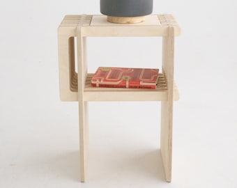 Scandinavian Minimalist Birch Bedside Table