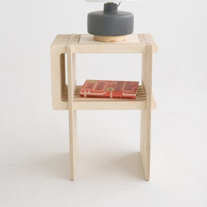 Scandinavian Minimalist Birch Bedside Table